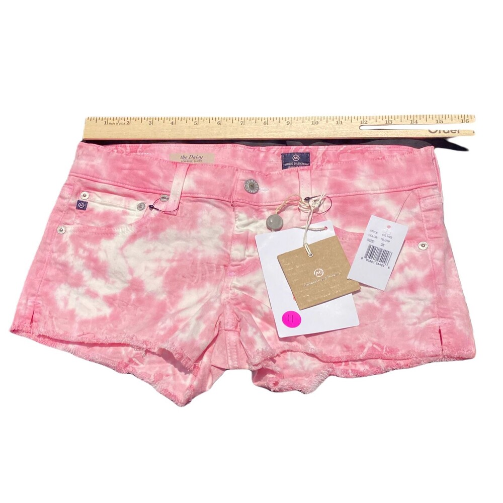 AG Adriano Goldschmied Daisy Low Rise Pink Tie Dye Women's Shorts 31 NWT